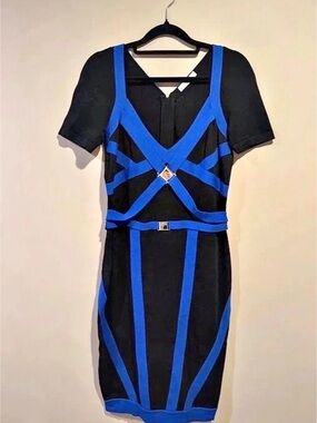 Gianni Versace Mini Black Blue Size 44
